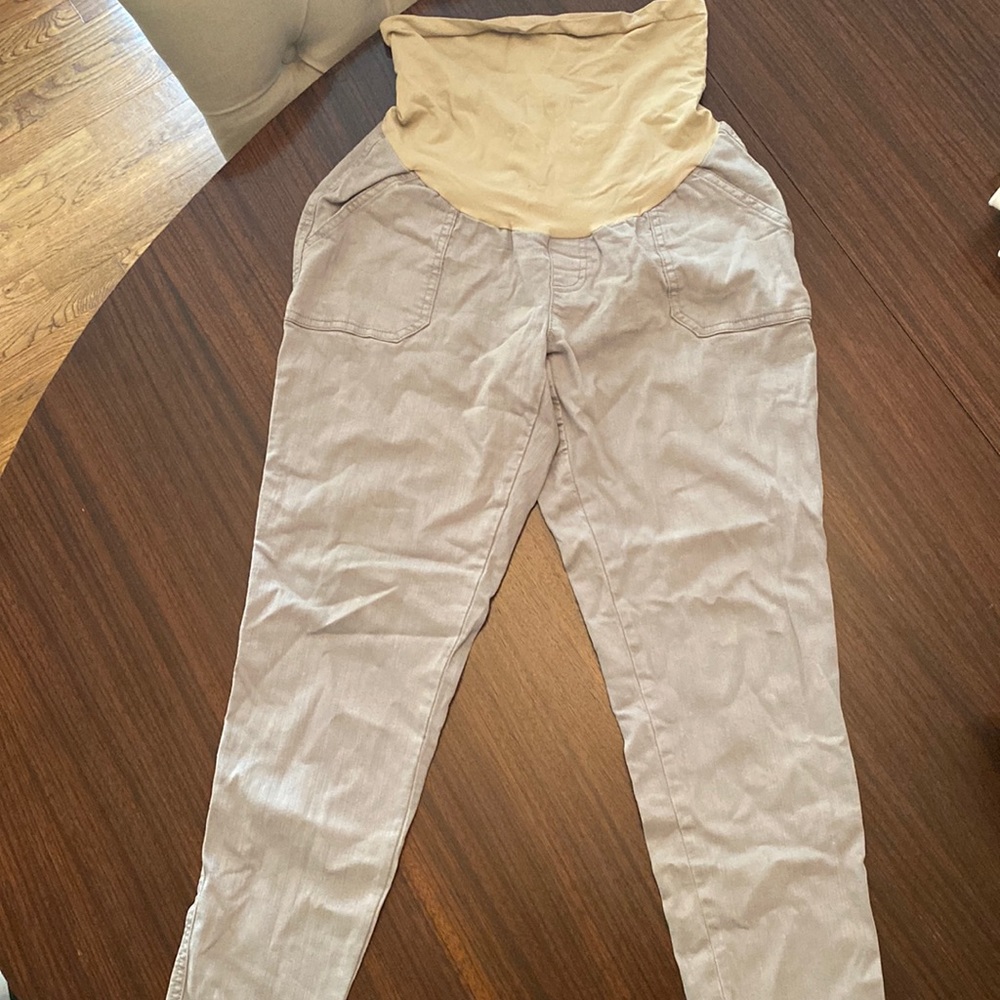 Maternity light gray cargo jeans